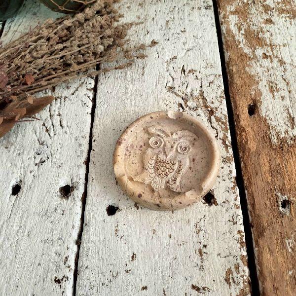 70-80s ヴィンテージ マーブル スモーキング アッシュトレイ 大理石 天然石 灰皿 フクロウ ...