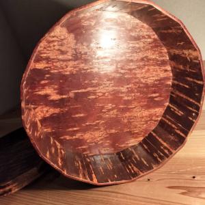 角館 樺細工 竹図 茶櫃 桜皮細工 大型蓋物 ...の詳細画像5