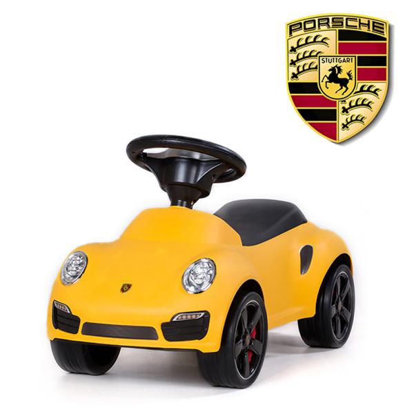 ポルシェ正規ライセンス 911ターボS 足けり乗用玩具 色イエロー 足蹴り式 子供用  Porsch...