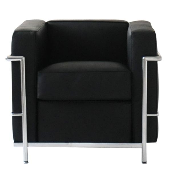 ル・コルビジェ LC2 1P ブラック 総本革 イタリアンレザー仕様 ソファ ソファー sofa 1...