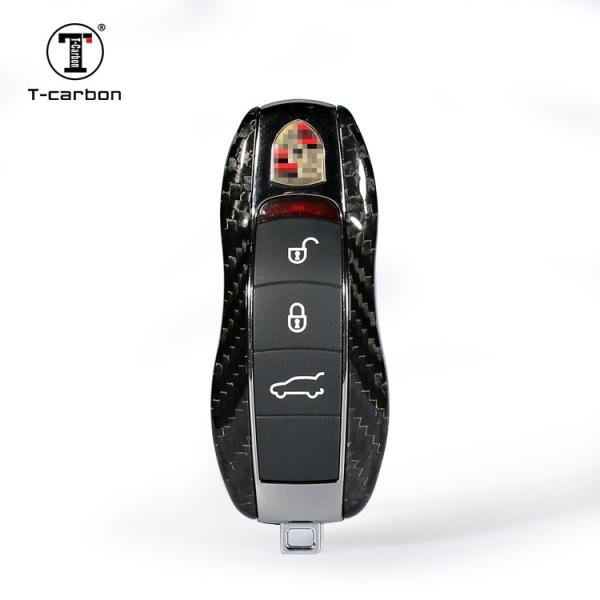 ポルシェ専用 カーボン製キーカバー リアルカーボン ドライカーボン製 スマートキーケース 高品質 軽...