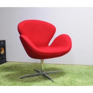 スワンチェア ファブリック仕様/カラー レッド...の詳細画像1