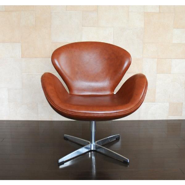 スワンチェア   レザー仕様   カラー・ブラウン  アルネ・ヤコブセン作 swan chair  ...