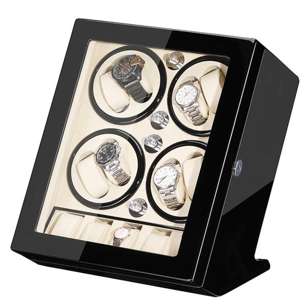 ワインディングマシーン　 8本巻き　5本収納　色ブラック×クリーム　日本製モーター搭載　ウォッチケー...