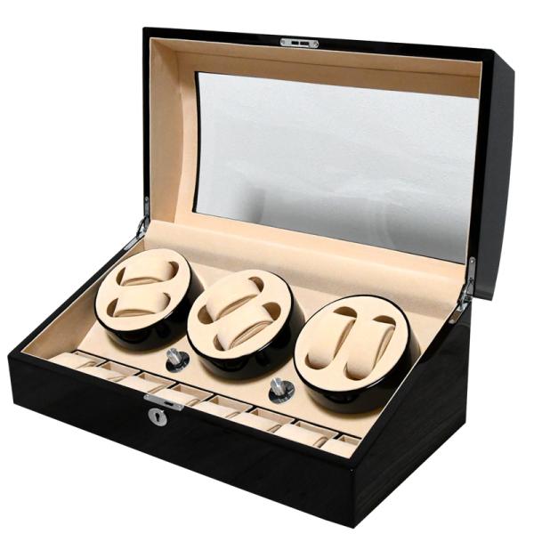 ワインディングマシーン 6本巻　8本収納  色エボニー×クリーム  日本製モーター搭載 4モード ウ...