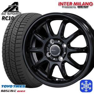 165/60R15インチ TOYO OBSERVE GIZ2 トーヨー オブザーブ ギズ2 4H100 スタッドレスタイヤホイール4本セット AZ-Sports RC10 ブラック｜treasure-one-company