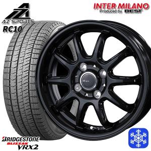 165/60R15インチ ブリヂストン ブリザック VRX2 4H100 スタッドレスタイヤホイール4本セット AZ-Sports RC10 ブラック｜treasure-one-company