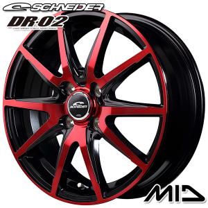 サマータイヤ ホイール4本セット 165/55R15インチ 4H100 MID シュナイダーDR-02 RED ケンダ KR23A｜treasure-one-company