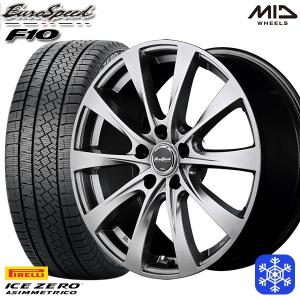 新型プリウス 195/65R16インチ ピレリ アイスゼロアシンメトリコ 5H114.3 スタッドレスタイヤホイール4本セット MID ユーロスピード F10｜treasure-one-company