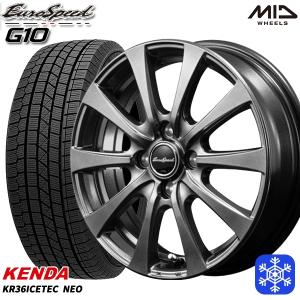 25〜26日+5倍 155/70R13インチ ケンダ KENDA KR36 4H100 スタッドレスタイヤホイール4本セット MID ユーロスピード G10｜treasure-one-company