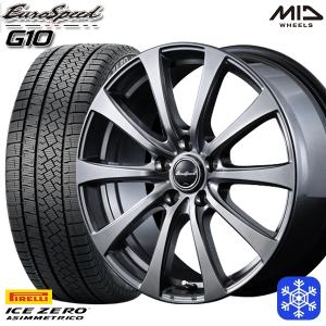 新型プリウス 195/65R16インチ ピレリ アイスゼロアシンメトリコ 5H114.3 スタッドレスタイヤホイール4本セット MID ユーロスピード G10｜treasure-one-company