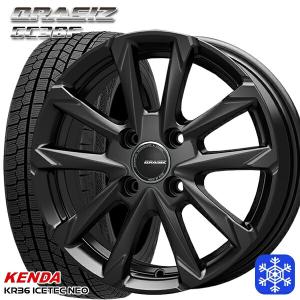 25〜26日+5倍 155/70R13インチ ケンダ KENDA KR36 4H100 スタッドレスタイヤホイール4本セット クレイシズ GC36F ブラック｜treasure-one-company