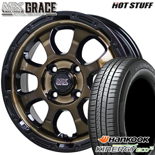 サマータイヤ ホイール4本セット 155/65R14インチ 4H100 ホットスタッフ マッドクロス...