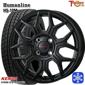 25〜26日+5倍 165/65R13インチ ケンダ KENDA KR36 4H100 スタッドレスタイヤホイール4本セット ヒューマンライン HS10M BK｜treasure-one-company