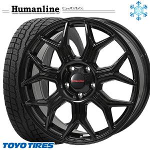 215/70R16インチ TOYO OBSERVE GSI-6 トーヨー オブザーブ GSI6 5H114.3 スタッドレスタイヤホイール4本セット ヒューマンライン HS10M BK｜treasure-one-company