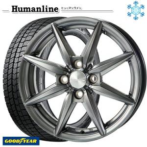 数量限定 175/65R14インチ グッドイヤー アイスナビ8 ICE NAVI8 5.5J 4H100 スタッドレスタイヤホイール4本セット ヒューマンライン HS08｜treasure-one-company