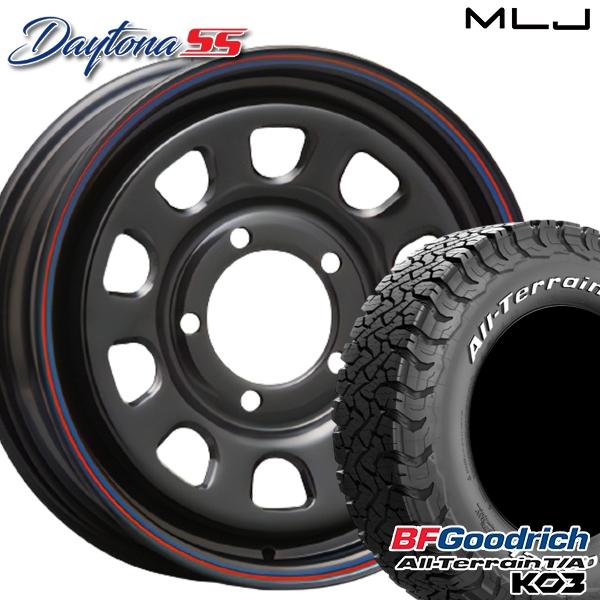 ジムニーシエラ専用 ホイールセット 215/70R16インチ 5H139 MLJ デイトナSS ブラ...