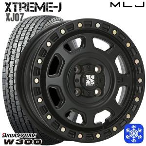 145/80R12 145R12インチ 6PR ブリヂストン W300 4H100 スタッドレスタイヤホイール4本セット エクストリームJ XJ07 サテンブラック｜treasure-one-company