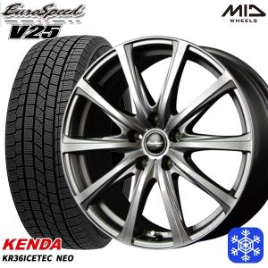 25〜26日+5倍 235/55R18インチ ケンダ KENDA KR36 5H114.3 スタッドレスタイヤホイール4本セット MID ユーロスピード V25｜treasure-one-company