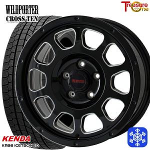 215/70R16インチ ケンダ KENDA KR36 5H114.3 スタッドレスタイヤホイール4本セット ワイルドポーター クロステン BK/SM