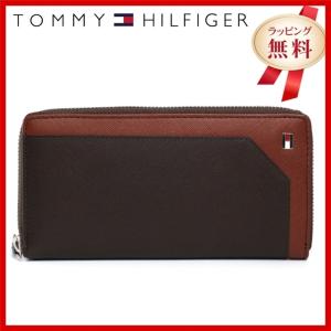 訳あり アウトレット トミーヒルフィガー 財布 TOMMY HILFIGER メンズ 男性 ラウンドファスナー 長財布 ダークブラウン 31TL13X030-292 0096-4166 04
