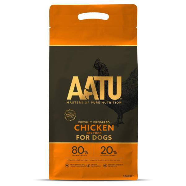 AATU アートゥー チキン ドライ ドッグフード 全犬種 成犬用 1.5kg
