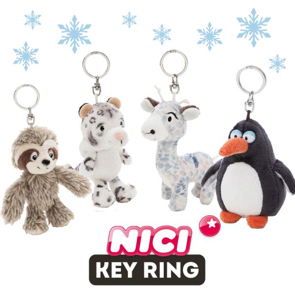 NICI（ニキ）winter25キーリング ユキヒョウ ナマケモノ ペンギン ジラフ/　Key Ri...