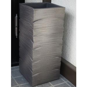 しがらき焼 黒窯変さざ波 傘立て 陶器 黒 しがらき焼き 信楽焼き 信楽焼 傘立 かさ立て かさたて...