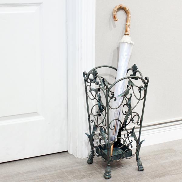 アンティーク調 傘立て リーフ アイアン かさ立て かさたて レインラック アンブレラスタンド W2...