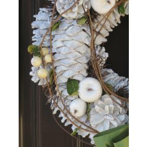 クリスマス リース パインコーンリース ホワイ...の詳細画像1