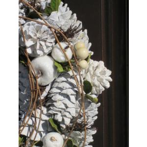 クリスマス リース パインコーンリース ホワイ...の詳細画像2