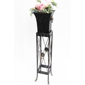 花台 アンティーク調 サイドテーブル 約φ28cm × 高さ76cm アイアン