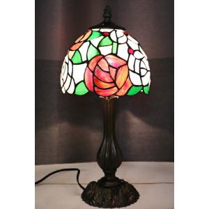 オレンジ色の2ライト、ユリ（百合）の花 ティファニースタイル