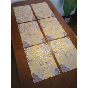 クリスマス 赤 ランチョンマット 6枚セット コースター6枚付き サンタ