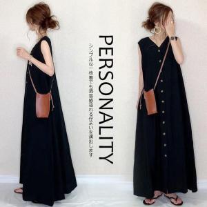 ワンピース レディース 夏物 袖なし vネック ボタン 開襟 はおり