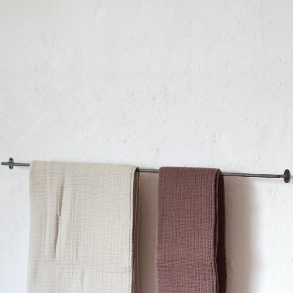 タオルハンガー タオル掛け アイアン おしゃれ 壁付け 洗面所 長め (幅約80cm)