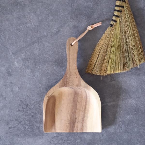 ちりとり ダストパン おしゃれ 木製 室内 ミニ 小さい 小さめ 壁掛け ちりとりのみ