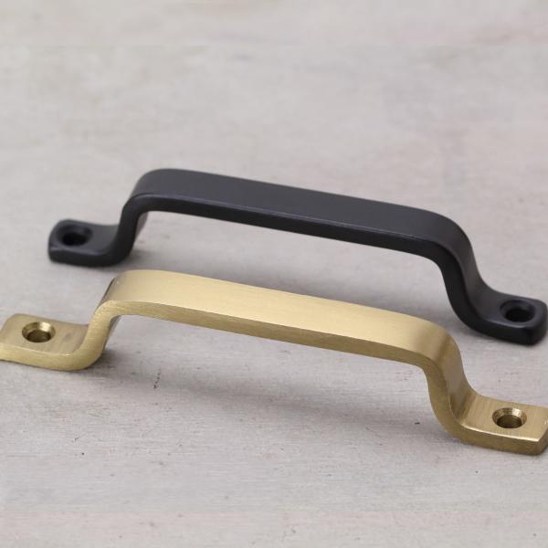 取っ手 ハンドル つまみ 金具 アイアン アンティーク L  黒 金 DIY インテリア