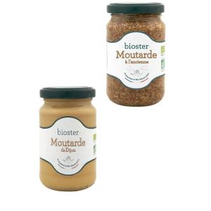 ミトク ビオスター 有機ディジョンマスタード200g&amp;有機粒マスタード200g。2種類から選べる4本...