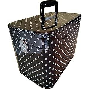 メイクボックス コスメボックス 水玉ブラック ３３ｃｍ化粧入れ。鏡付き。日本製。クリスマス バレンタ...