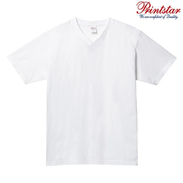メンズ Tシャツ 半袖 Vネック ヘビーウェイト 5.6オンス 無地 ホワイト M サイズ 108-...