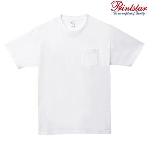 メンズ Tシャツ 半袖 サーマルネック ポケット付き ヘビーウェイト 5.6オンス 無地 ホワイト L サイズ 109-PCT