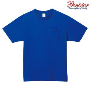 メンズ レディース キッズ Tシャツ 半袖 サーマルネック ポケット付き ヘビーウェイト 5.6オンス 無地 ロイヤルブルー XS サイズ 109-PCT