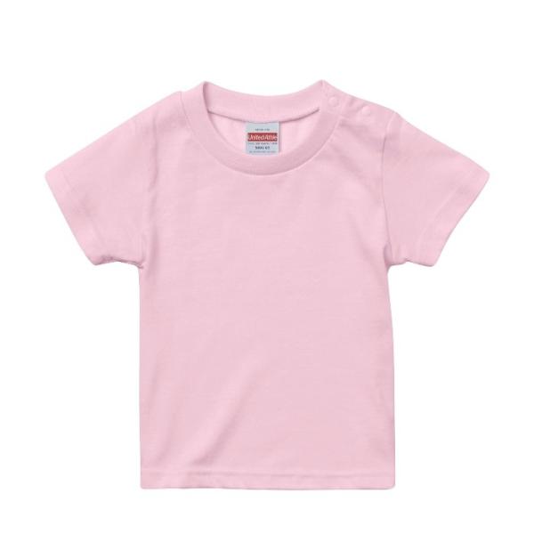 Ｔシャツ 半袖 キッズ 子供服 ハイクオリティー 5.6oz 90 サイズ L ピンク 無地 ユナイ...