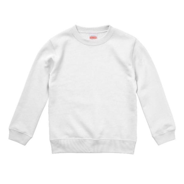 スウェット トレーナー キッズ 子供服 クルーネック 裏パイル 10.0oz 110 サイズ ホワイ...