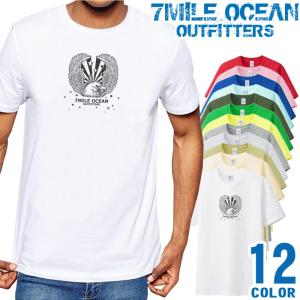 メンズ Tシャツ 半袖 プリント アメカジ 大きいサイズ 7MILE OCEAN イーグル 鳥｜trend-i