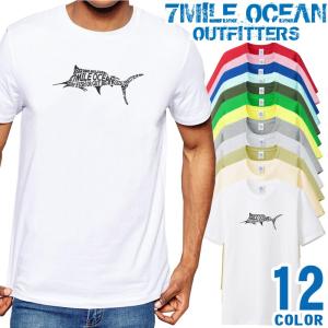 メンズ Tシャツ 半袖 プリント アメカジ 大きいサイズ 7MILE OCEAN カジキ｜trend-i