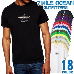 メンズ Tシャツ 半袖 プリント アメカジ 大きいサイズ 7MILE OCEAN サメ シャーク｜trend-i