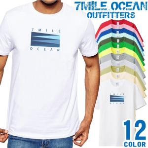 メンズ Tシャツ 半袖 プリント アメカジ 大きいサイズ 7MILE OCEAN 幾何学 模様｜trend-i