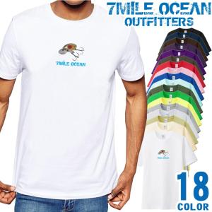 メンズ Tシャツ 半袖 プリント アメカジ 大きいサイズ 7MILE OCEAN ルアー フィッシング｜trend-i